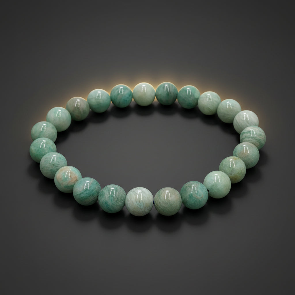 RudraPrana™ Amazonite Mental Clarity & Emotional Balance Bracelet (8 MM)
