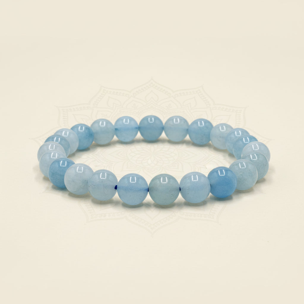 RudraPrana™ Aquamarine Communication Harmony Bracelet (8 MM)