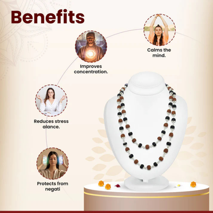 RudraPrana Rudraksha Karungali Mala™ (8MM Beads)