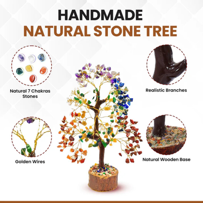 RudraPrana™ 7 Chakra Healing Crystal Tree (200 Beads)