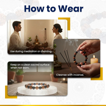 RudraPrana™ Rudraksha Karungali Bracelet - 8mm