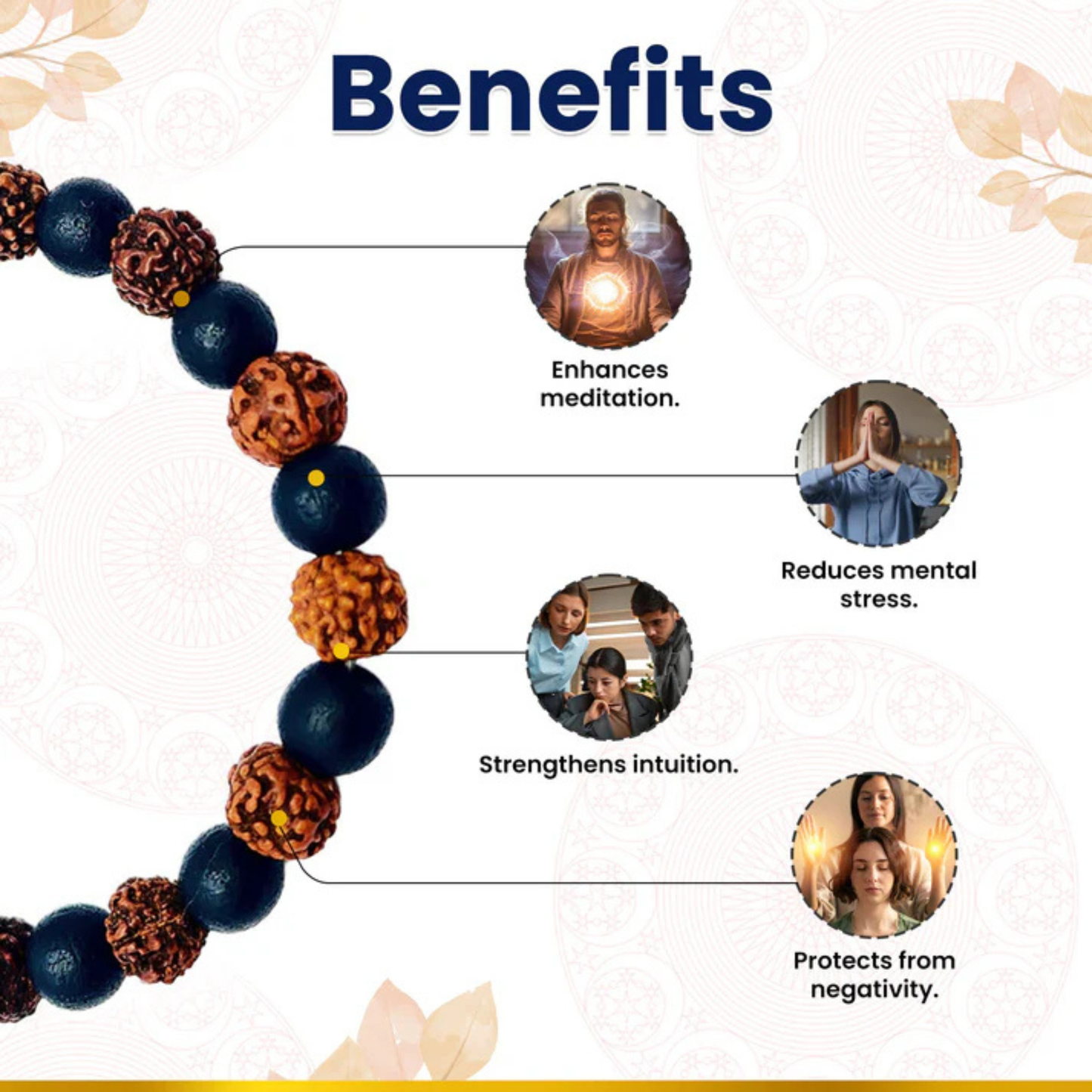 RudraPrana™ Rudraksha Karungali Bracelet - 8mm