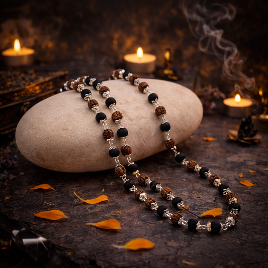 RudraPrana Rudraksha Karungali Mala™ (8MM Beads)