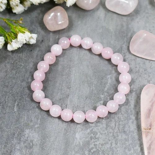 RudraPrana™ Rose Quartz Bracelet for Unconditional Love (8MM Beads)