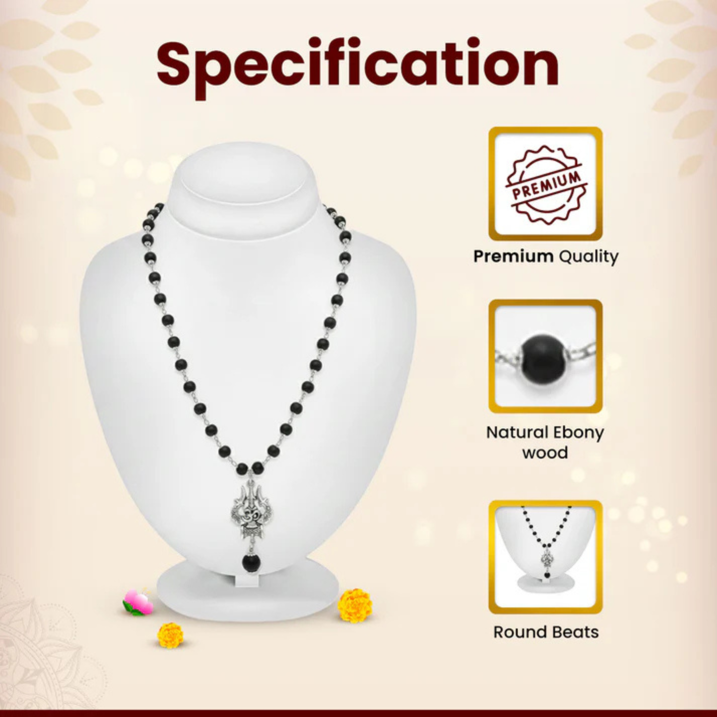 RudraPrana Karungali Shiv Om Mala™ (8MM Beads)