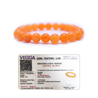 RudraPrana™ Orange Aventurine Confidence & Emotional Healing Bracelet (8 MM)