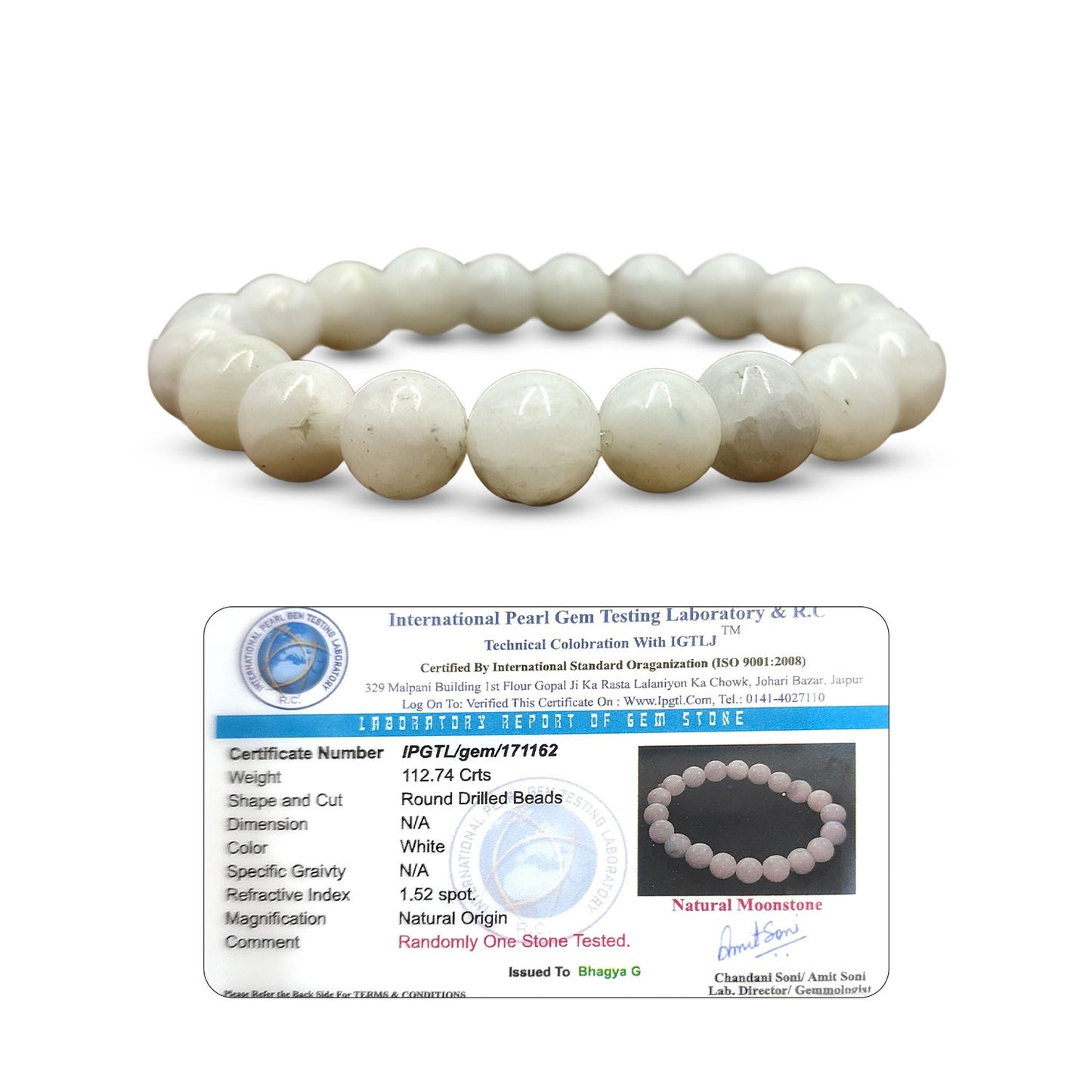 RudraPrana™ Moonstone New Beginnings & Intuition Bracelet (8 MM)