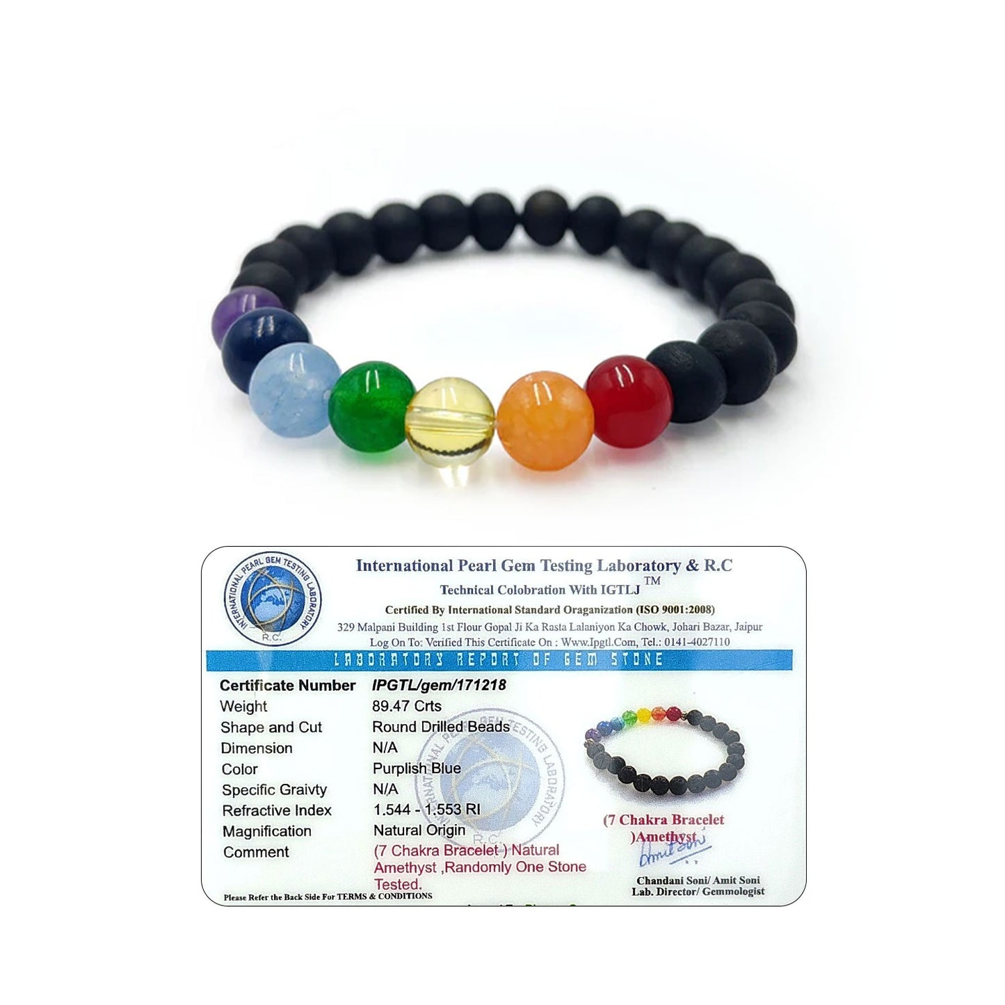 RudraPrana™ 7 Chakra Healing Bracelet (8MM Beads)