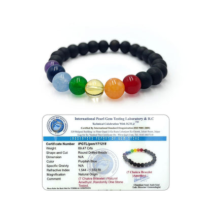 RudraPrana™ 7 Chakra Healing Bracelet (8MM Beads)