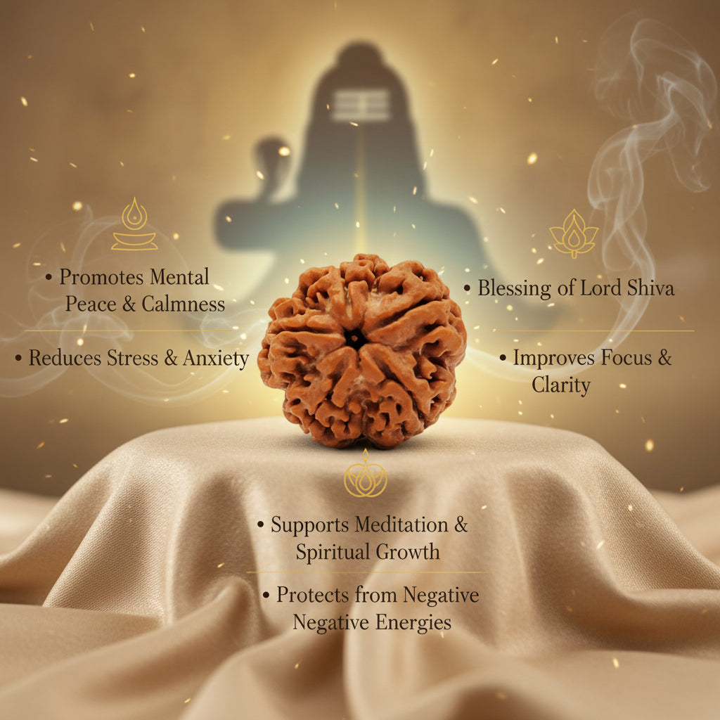 RudraPrana™ 5 Mukhi Rudraksha Pendant - Nepal Origin