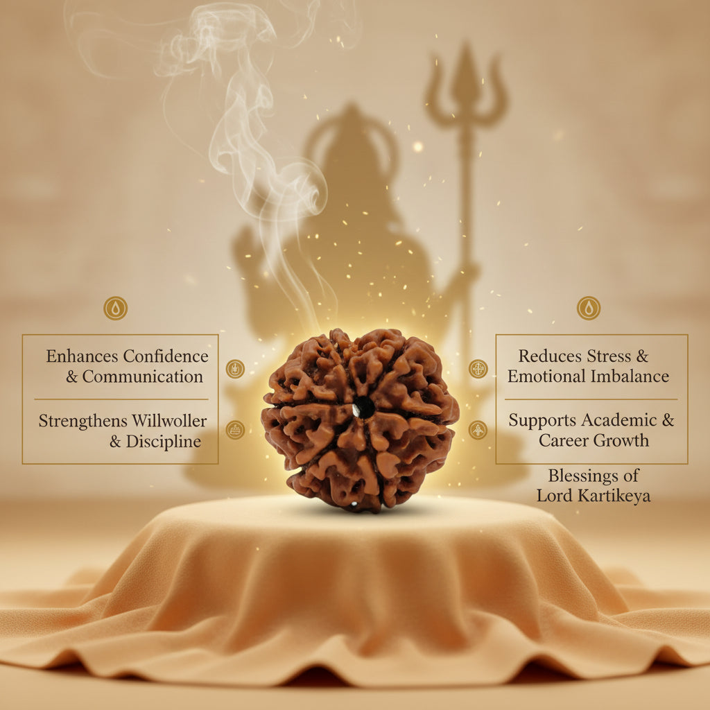 RudraPrana™ 6 Mukhi Rudraksha - Nepal Origin
