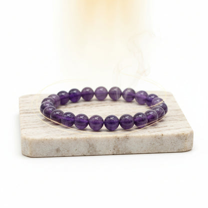 RudraPrana™ Amethyst AAA Meditation & Concentration Bracelet (8 MM)