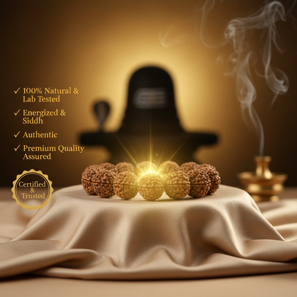 RudraPrana™ Divine 5 Mukhi Rudraksha Bracelet (8MM Beads)