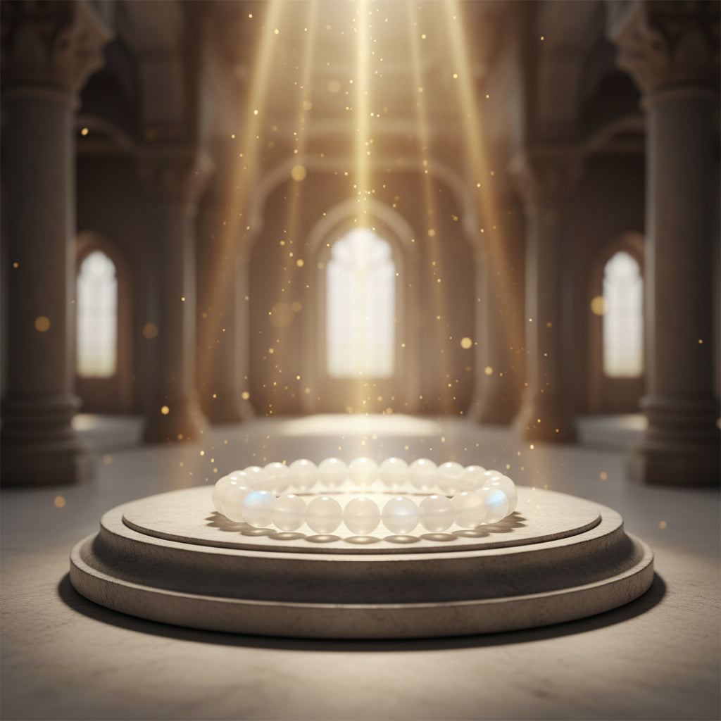 RudraPrana™ Moonstone New Beginnings & Intuition Bracelet (8 MM)