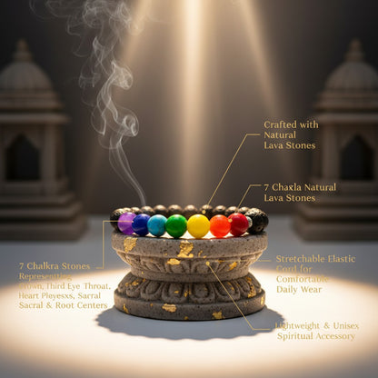 RudraPrana™ 7 Chakra Healing Bracelet (8MM Beads)