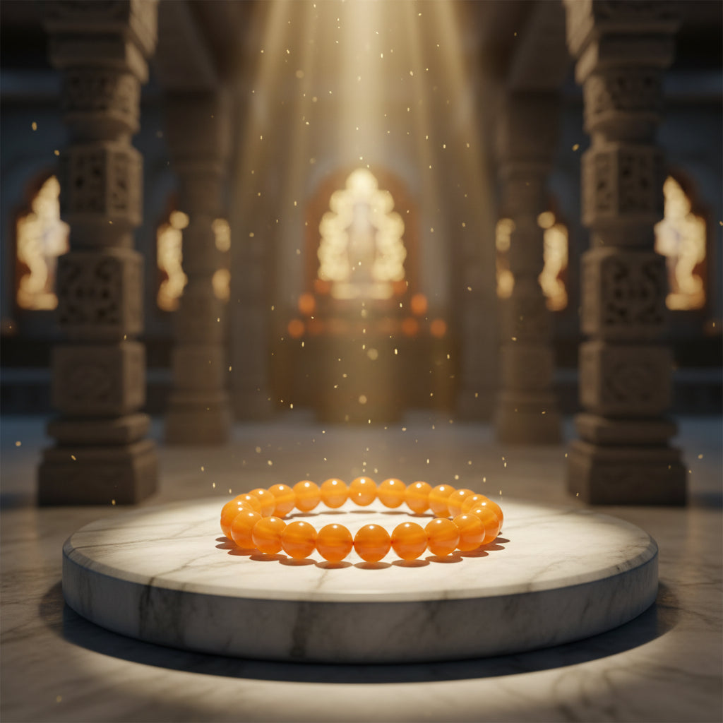 RudraPrana™ Orange Aventurine Confidence & Emotional Healing Bracelet (8 MM)