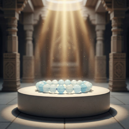 RudraPrana™ Aquamarine Communication Harmony Bracelet (8 MM)