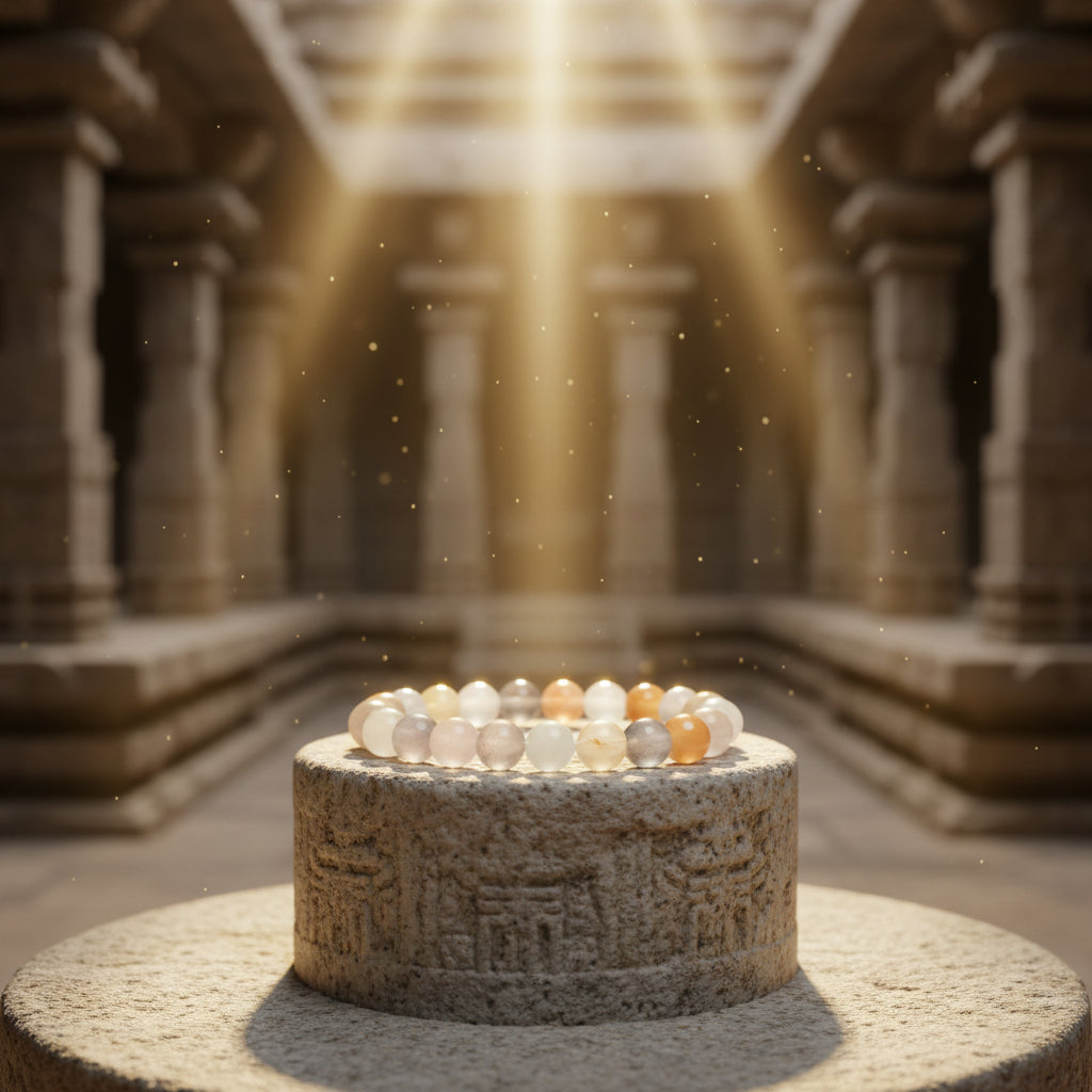 RudraPrana™ Rainbow Moonstone Intuition & New Beginnings Bracelet (8 MM)