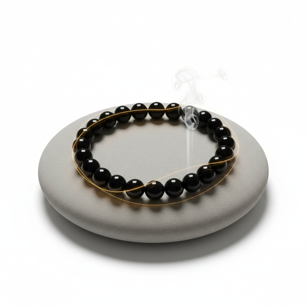 RudraPrana™ Black Obsidian Protection & Grounding Bracelet (8 MM)
