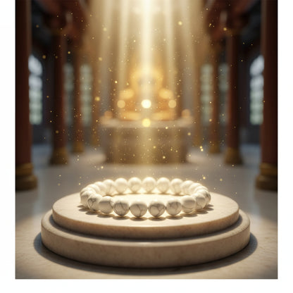 RudraPrana™ Howlite Calming & Emotional Stability Bracelet (8 MM)