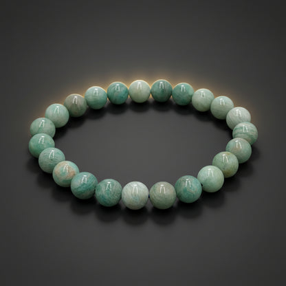 RudraPrana™ Amazonite Mental Clarity & Emotional Balance Bracelet (8 MM)