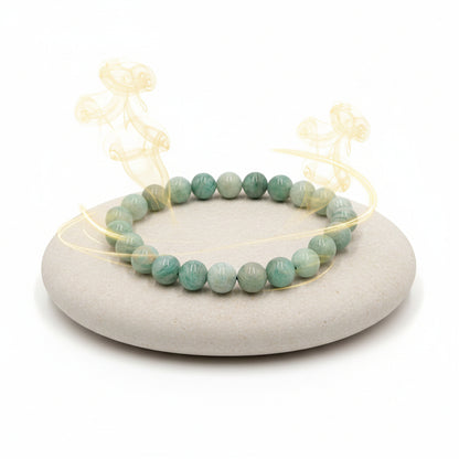 RudraPrana™ Amazonite Mental Clarity & Emotional Balance Bracelet (8 MM)