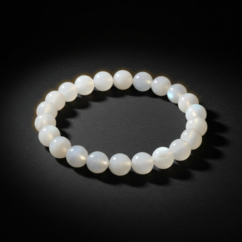 RudraPrana™ Moonstone New Beginnings & Intuition Bracelet (8 MM)