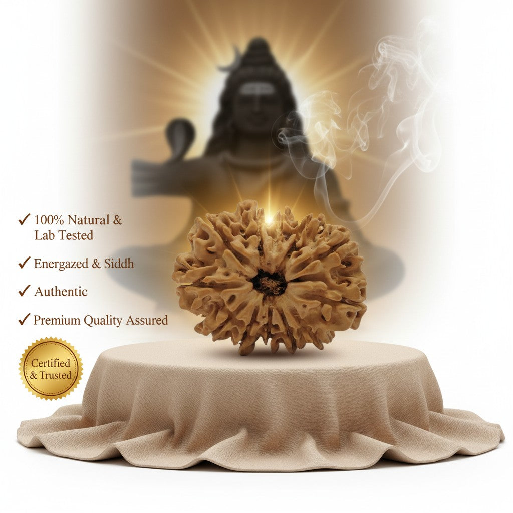 RudraPrana™ 12 Mukhi Rudraksha Pendant - Nepal Orgin (Lab Certified)