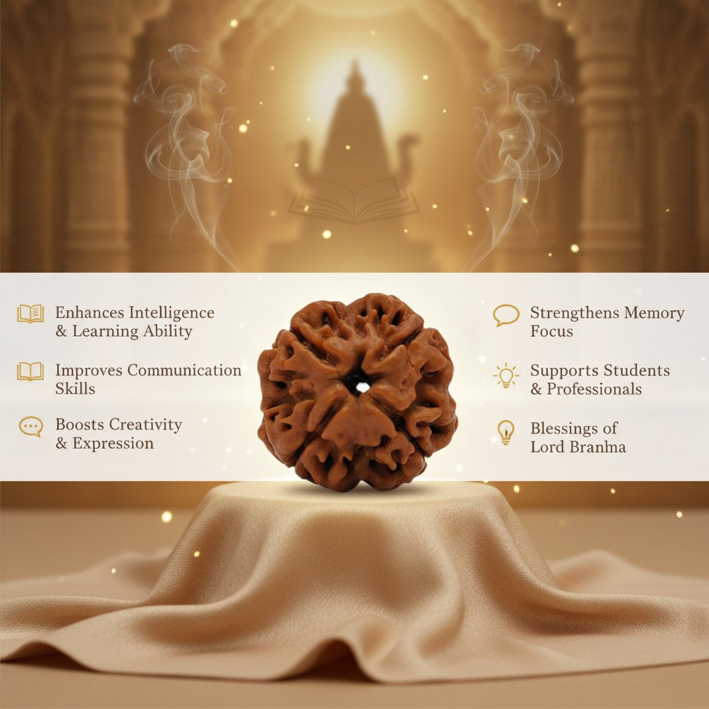 RudraPrana™ 4 Mukhi Rudraksha Pendant - Nepal Origin