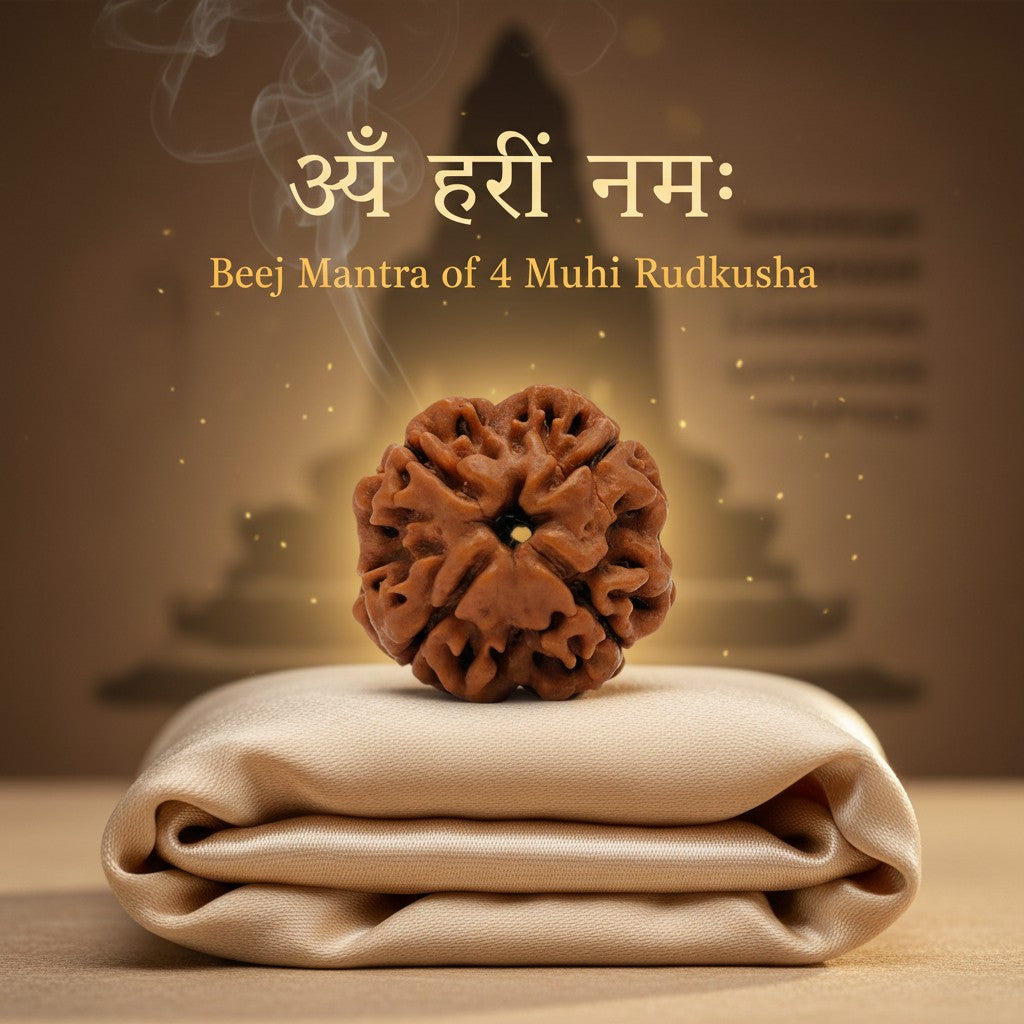 RudraPrana™ 4 Mukhi Rudraksha Pendant - Nepal Origin