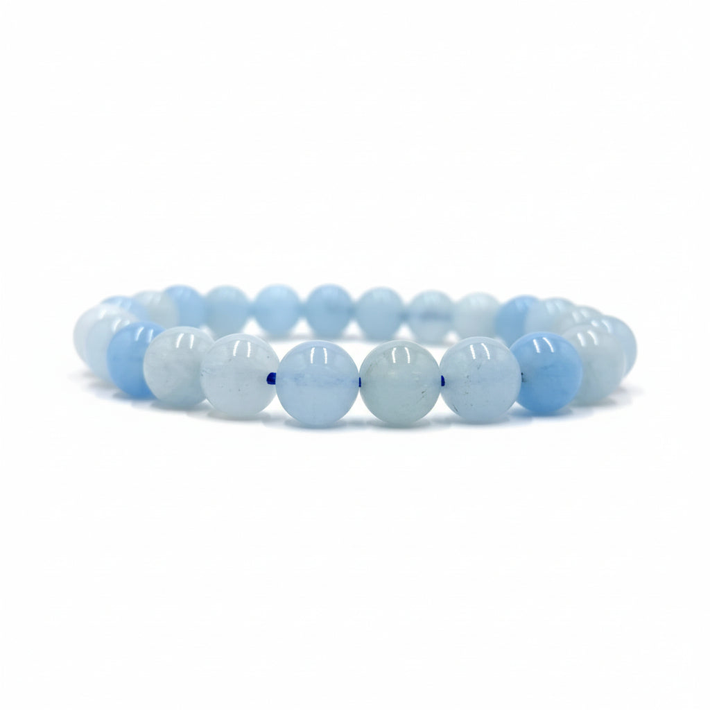 RudraPrana™ Aquamarine Communication Harmony Bracelet (8 MM)