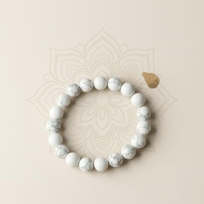 RudraPrana™ Howlite Calming & Emotional Stability Bracelet (8 MM)