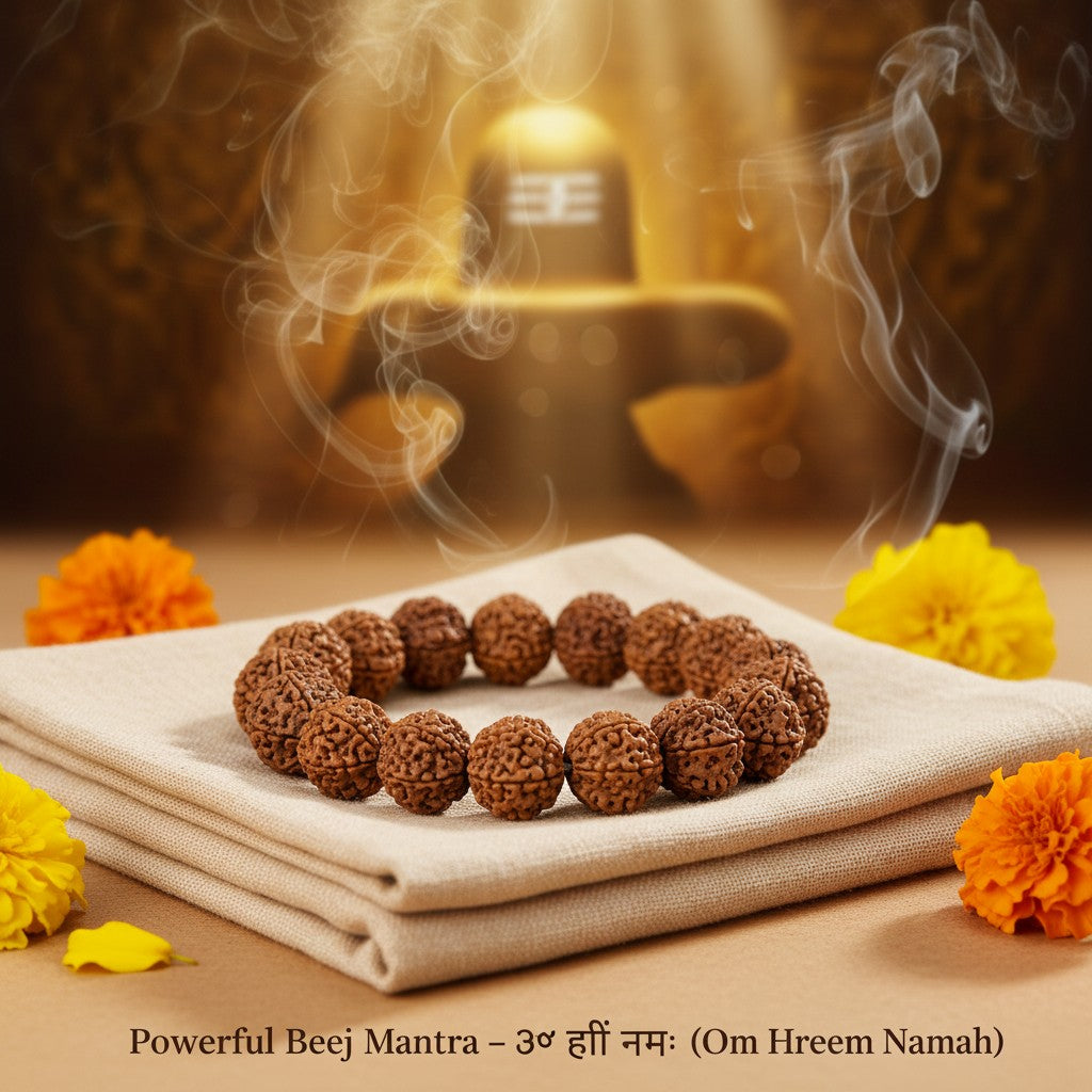 RudraPrana™ Divine 5 Mukhi Rudraksha Bracelet (8MM Beads)