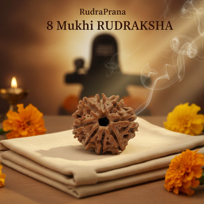 RudraPrana™ 8 Mukhi Rudraksha Pendant - Nepal Origin