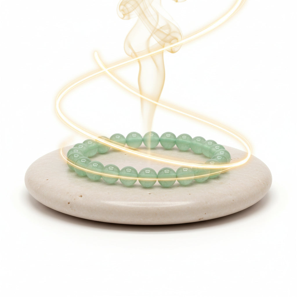 RudraPrana™ Green Aventurine Prosperity & Emotional Healing Bracelet (8 MM)