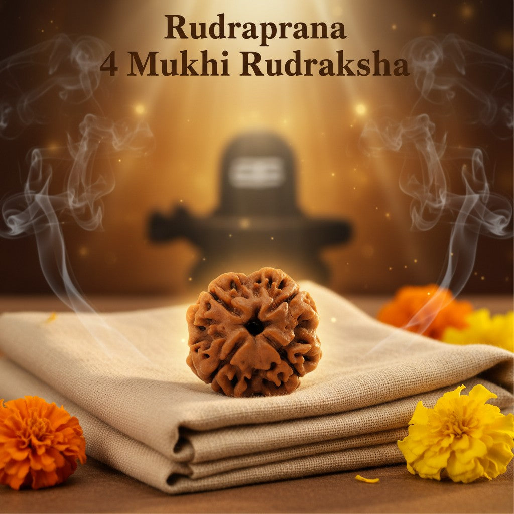 RudraPrana™ 4 Mukhi Rudraksha Pendant - Nepal Origin