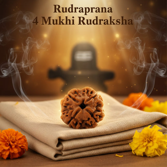 RudraPrana™ 4 Mukhi Rudraksha Pendant - Nepal Origin