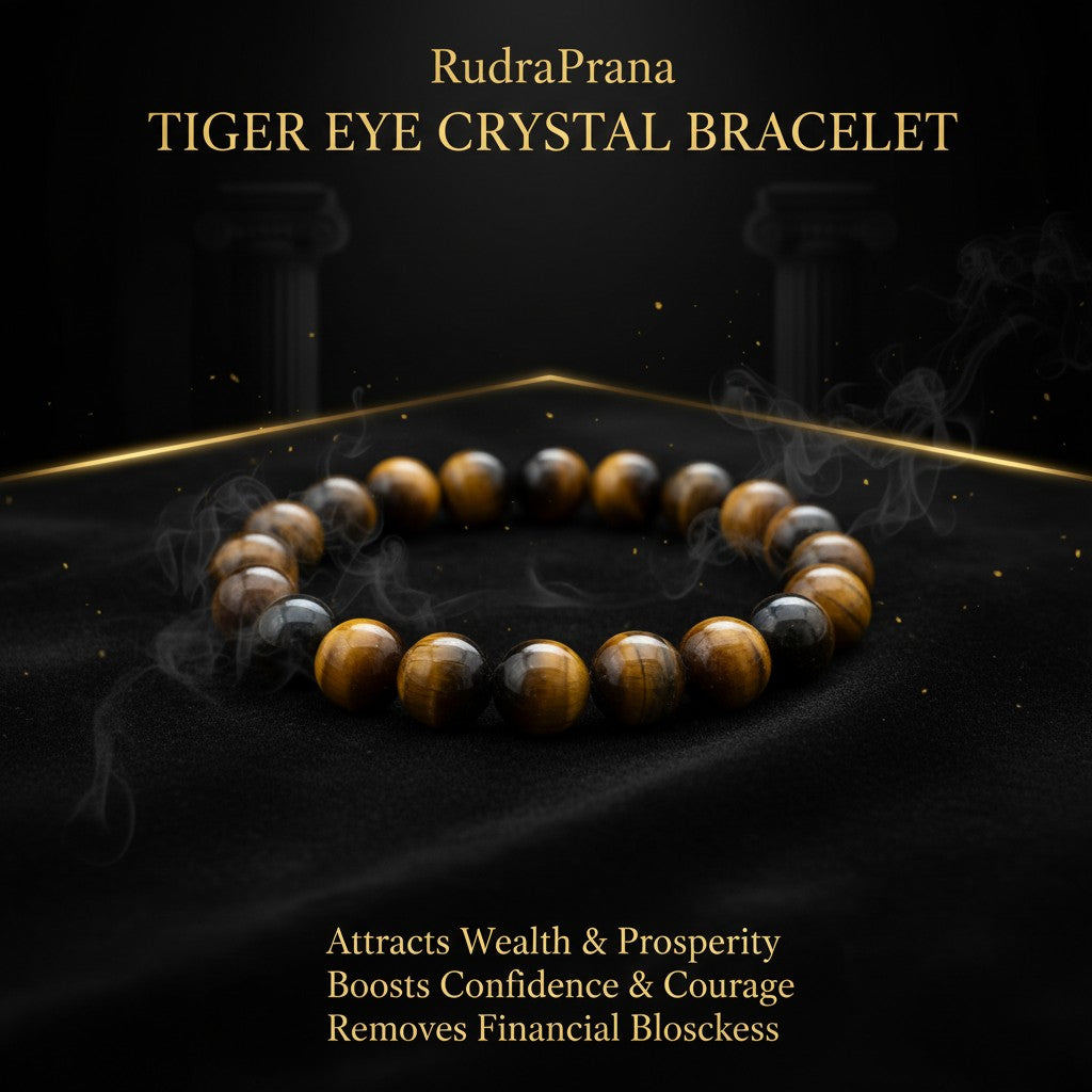 RudraPrana™ Tiger Eye Willpower & Protection Bracelet (8 MM)