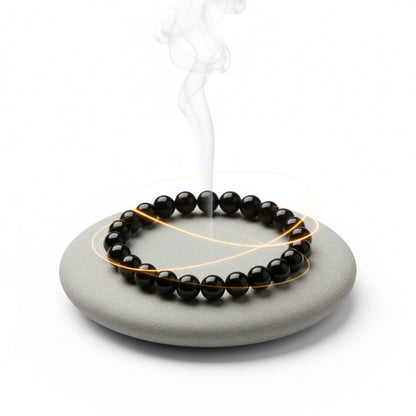 RudraPrana™ Black Obsidian Protection & Grounding Bracelet (8 MM)