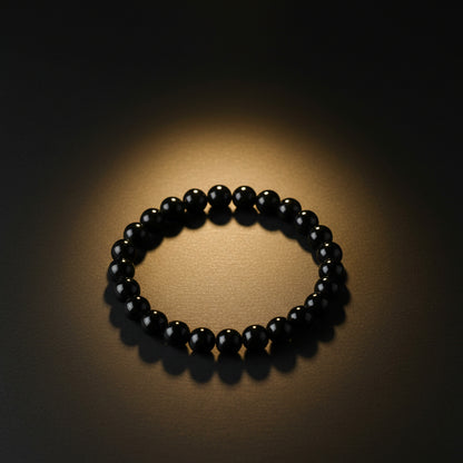 RudraPrana™ Black Obsidian Protection & Grounding Bracelet (8 MM)