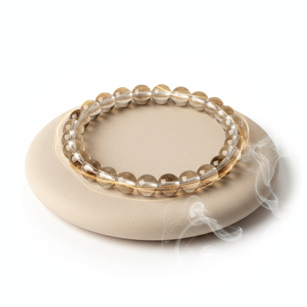 RudraPrana™ Clear Quartz AAA Diamond Cut Energy Amplifier Bracelet (8 MM)