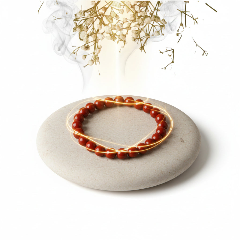 RudraPrana™ Red Jasper Grounding & Protection Bracelet (8 MM)