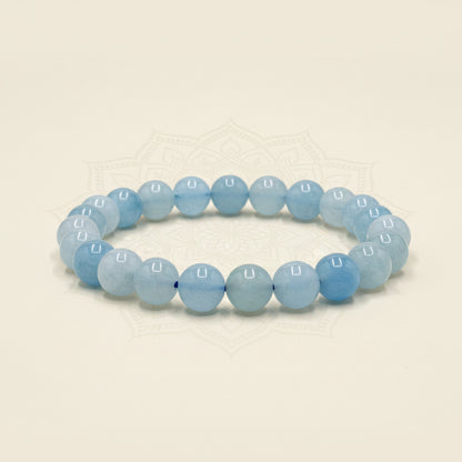 RudraPrana™ Aquamarine Communication Harmony Bracelet (8 MM)