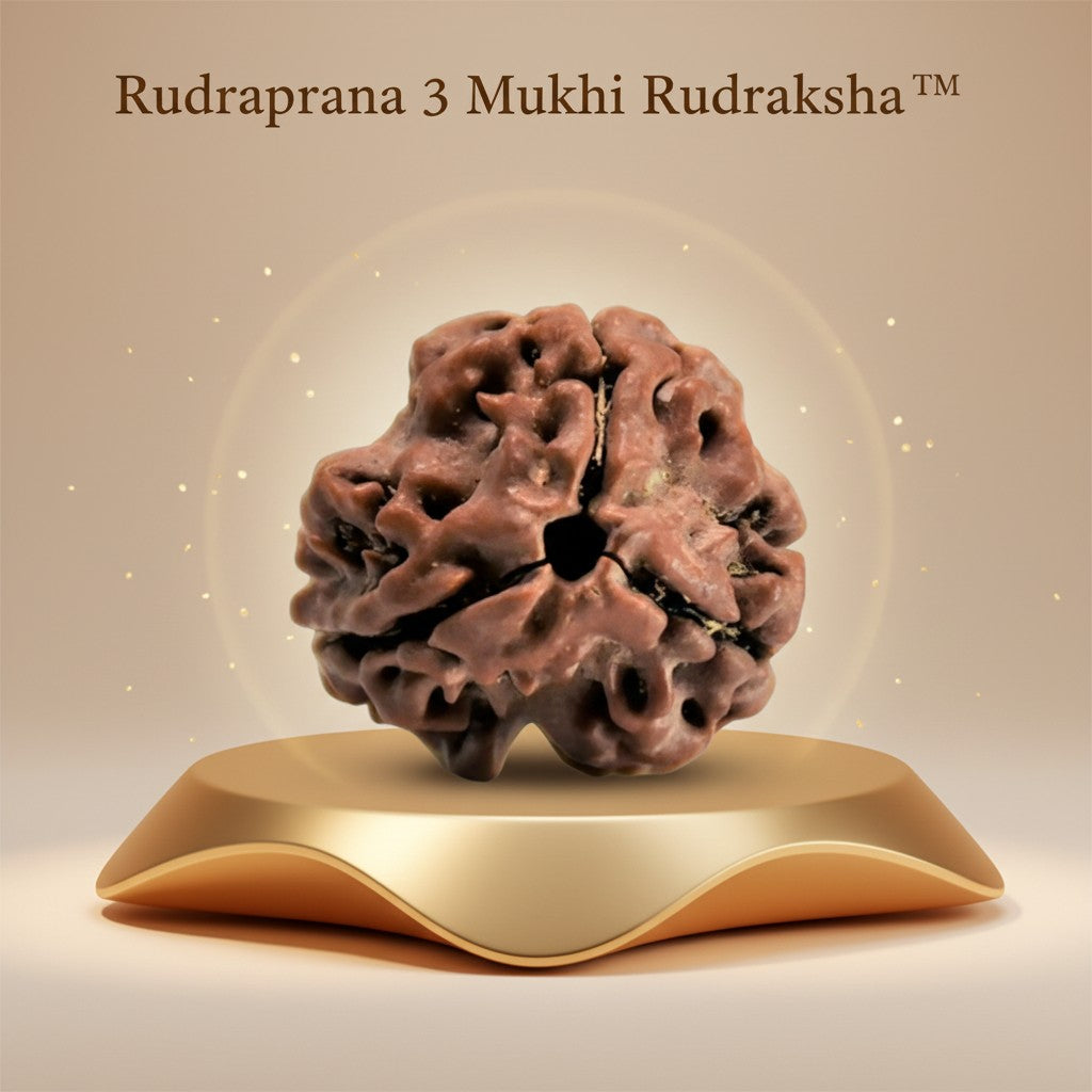 RudraPrana™ 3 Mukhi Rudraksha Pendant - Nepal Origin