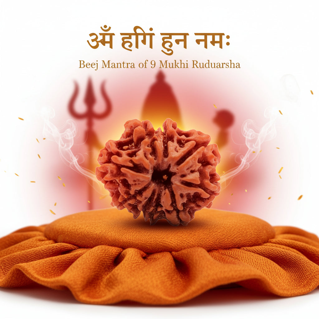 RudraPrana™ 9 Mukhi Rudraksha Pendant - Nepal Orgin