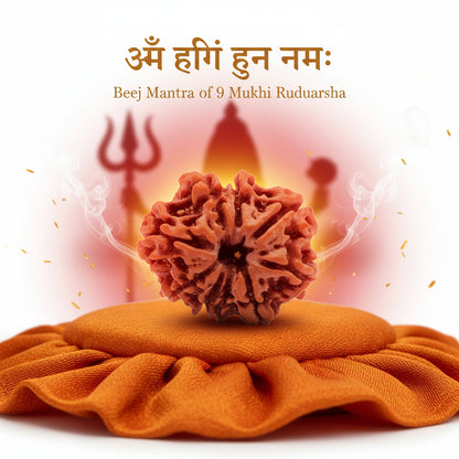 RudraPrana™ 9 Mukhi Rudraksha Pendant - Nepal Orgin