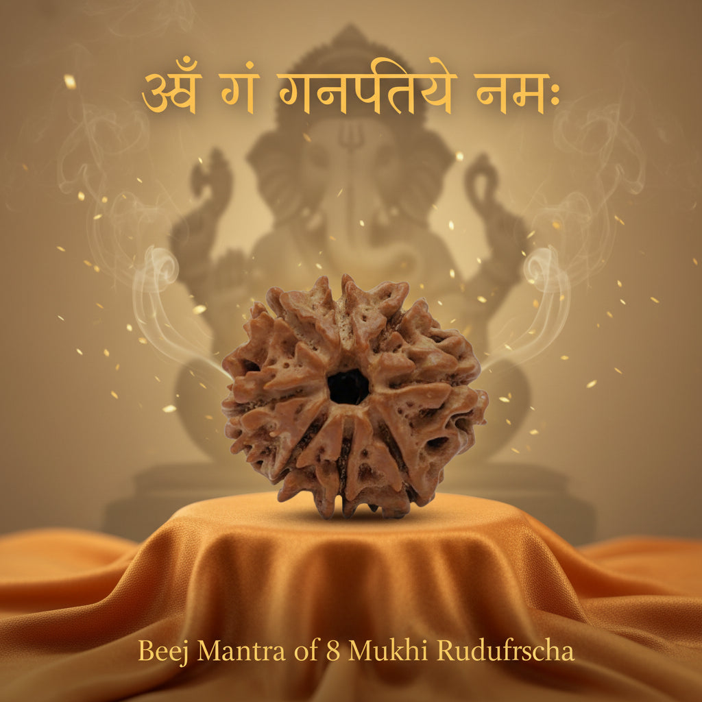 RudraPrana™ 8 Mukhi Rudraksha Pendant - Nepal Origin